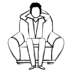 businessman relaxing in the sofa