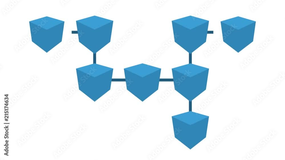 Poster cryptocurrency scheme concept. blockchain scheme, animation