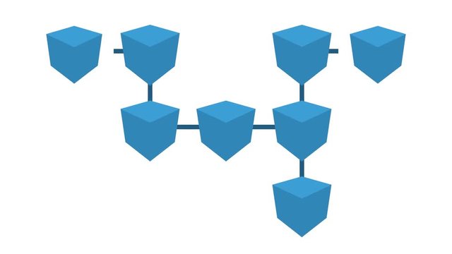 Cryptocurrency scheme concept. Blockchain scheme, animation