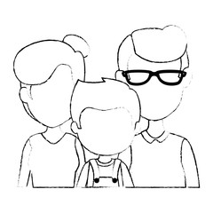 parents couple with son characters
