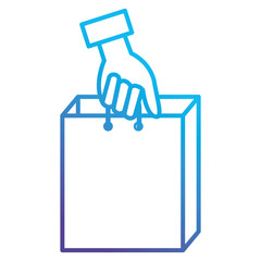 hand with shopping paper bag