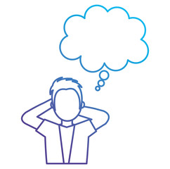 businessman with dream bubble avatar character