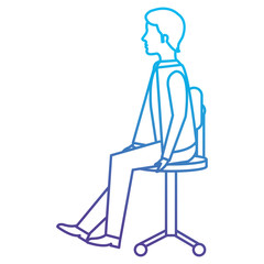 businessman in office chair avatar character