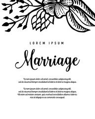 Flower marriage invitation card, save the date card, greeting card vector illustration