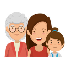 cute grandmother with daughter and granddaughter