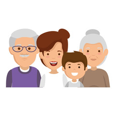 grandparents couple with daughter and grandson