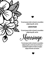 Save the date, marriage invitation card template with flower floral background vector illustration