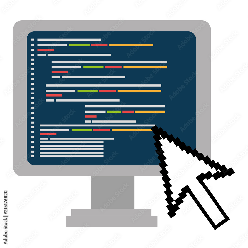 Poster computer display with arrow cursor