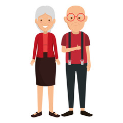 cute grandparents couple avatars characters