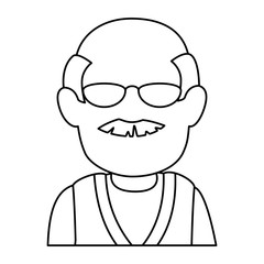 cute grandfather avatar character
