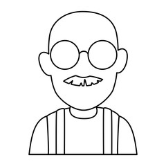 cute grandfather avatar character