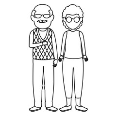 cute grandparents couple avatars characters