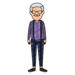 cute grandfather avatar character