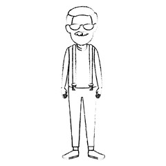 cute grandfather avatar character