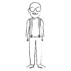 cute grandfather avatar character