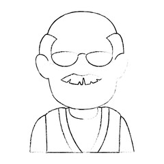 cute grandfather avatar character