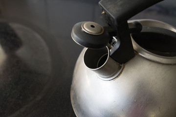 Close-up of opened kettle whistle