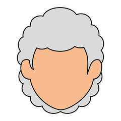 cute grandmother head avatar character
