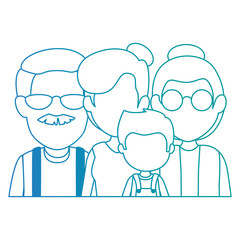 grandparents couple with daughter and grandson