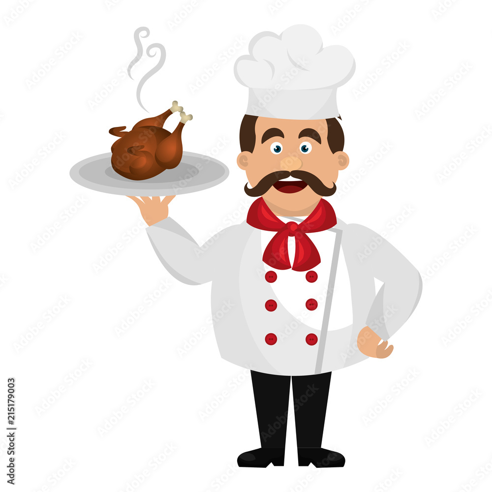 Poster chef with chicken character