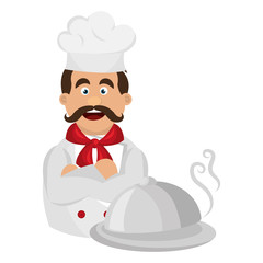 chef with tray character