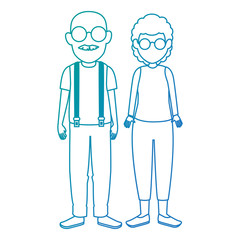cute grandparents couple avatars characters