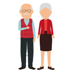 Fototapeta premium cute grandparents couple avatars characters