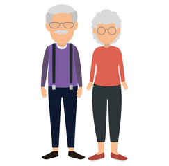 cute grandparents couple avatars characters