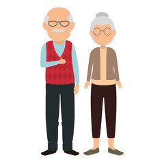 cute grandparents couple avatars characters