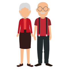 cute grandparents couple avatars characters