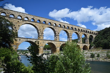 Obraz premium The magnificent Roman aqueduct of Pont Du Gard near Nimes in Provence
