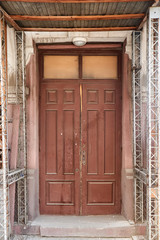 mouldering wooden door