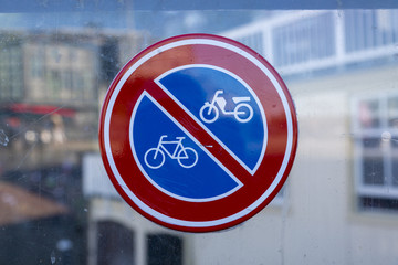 Traffic sign Parking is prohibited for bicycles and motorcycles