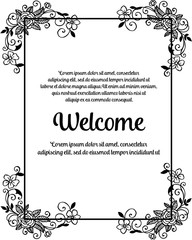 Hand drawn welcome letter with floral vector illustration