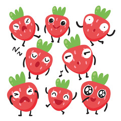 strawberry character vector design