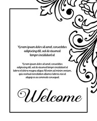 Hand drawn welcome letter with floral vector illustration