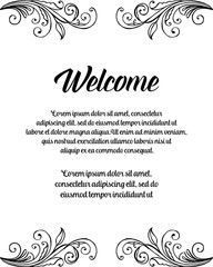 Welcome card. Floral design hand drawn vector illustration