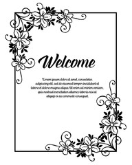 Welcome card. Floral design hand drawn vector illustration