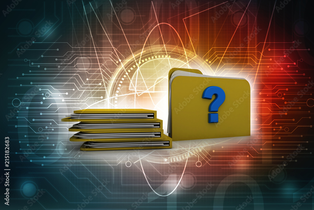 Poster 3d rendering folder with documents