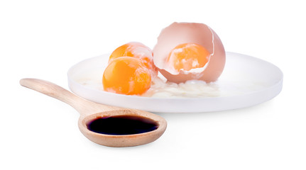 Boiled eggs, mineral water.