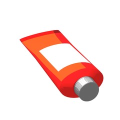 Ointment Tube on Isolated White Background - 3D Illustration
