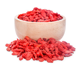 goji berries isolated on white background