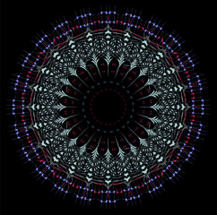 Futuristic Zen tangle Mandala art- Mandalas represent the Universe in Hinduism and Buddhism and it means a circle. 