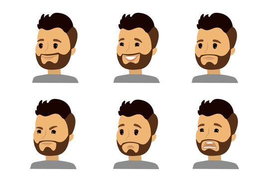 Man face emotion set,people character,guy avatars