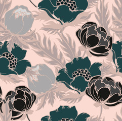 Elegance pattern with flowers and leaf.Floral vector illustration.