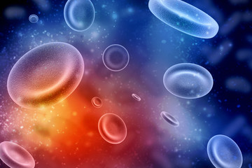 Obraz na płótnie Canvas 3d rendering red streaming blood cells background.