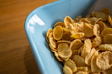 Corn flakes in a bowl