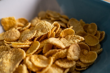 Corn flakes in a bowl