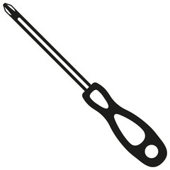 Black and white crosshead screwdriver silhouette