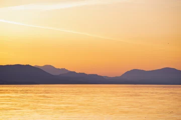 Wall murals Coast Shoreline of Vancouver Island at sunset from the Salish sea
